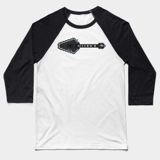 Pixel Graveyard Coffin Guitar Baseball T-Shirt